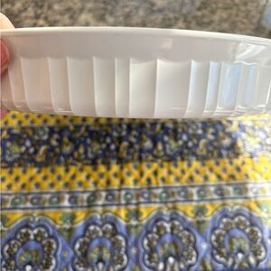 CorningwareWhite Fluted Ceramic Quiche Baking Dish